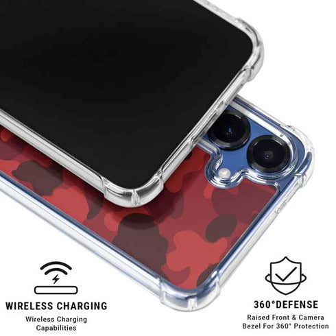 Red Street Camo Galaxy S25 Clear Case